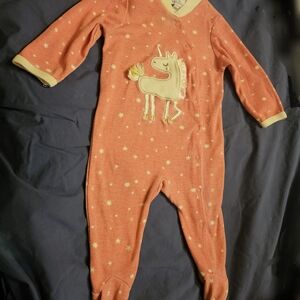 Quiltex Pink Unicorn Kids Footie, 3/6mo